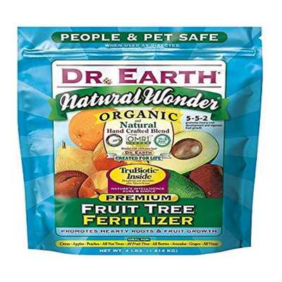 Dr. Earth 708p organic 9 fruit tree fertilizer in a poly bag