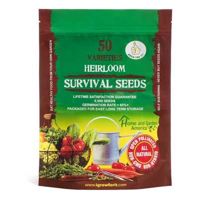 Heirloom Vegetable Seeds Non Gmo Survival Seed Kit