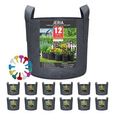 Jeria 12-pack 5 Gallon Aeration Fabric Pots With Handles