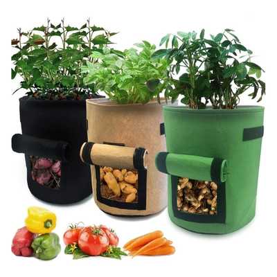 Nicheo 3 Pcs 6.5 Gallon Grow Bag Easy To Harvest Planter