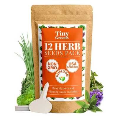 3600+ Herb Seeds 12 Heirloom Varieties Non-GMO