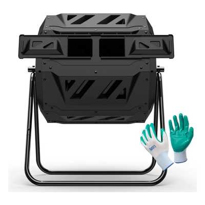 Compost Tumbler Bin Composter Dual Chamber