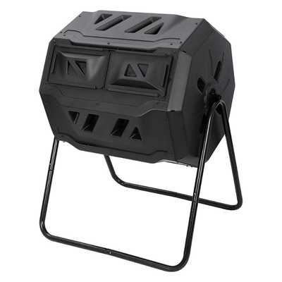 Saturnpower Large Tumbler Dual Chamber Outdoor Rotating Compost Bin