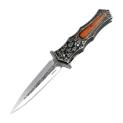 Stainless Steel Pocket Knife With Retro Emboss Patterns