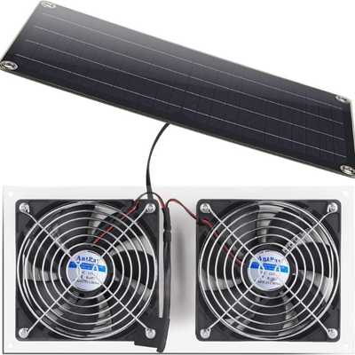 Solar Panel Fan Kit, Antpay 10w Weatherproof Dual 