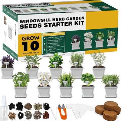 Herb Grow 10 Herb Seeds Garden Starter Kit